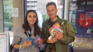 Chris Packham and woman posing for a picture