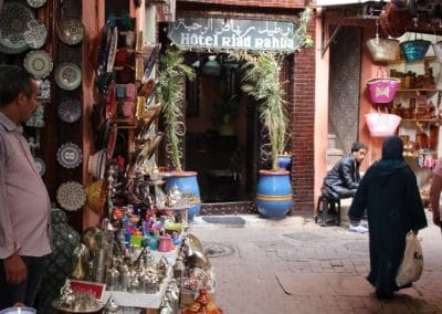 A market stand with two people