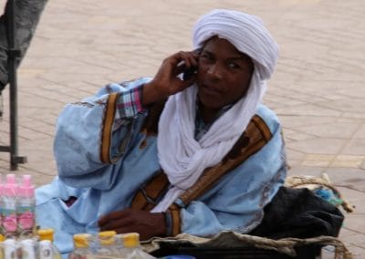 A person making a call