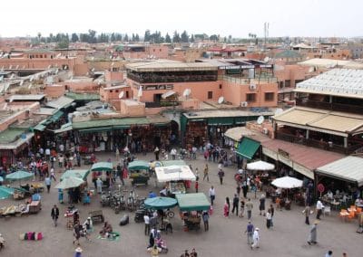 A group of people at a market