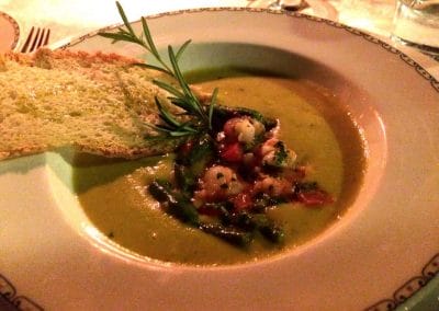 A bowl of food on a plate