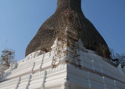 A building covered in snow