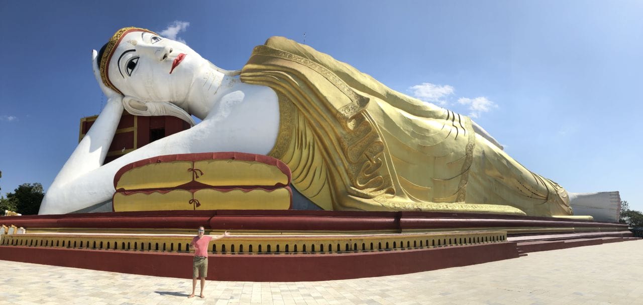 A large jetliner sitting on top of a table