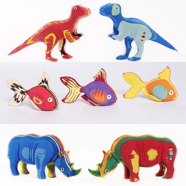 Dinosaurier Fische und Naßhornfiguren